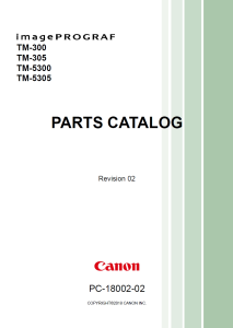 Canon imagePROGRAF TM-300 305 TM-5300 5305 Parts Manual