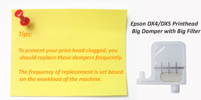 Epson DX4-DX5 Printhead Big Damper with Big Filter Epson DX4-DX5 Printhead Big Damper with Big Filter