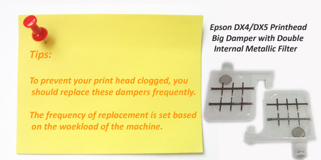 Epson DX4-DX5 Printhead Big Damper with Big Filter Epson DX4-DX5 Printhead Big Damper with Big Filter