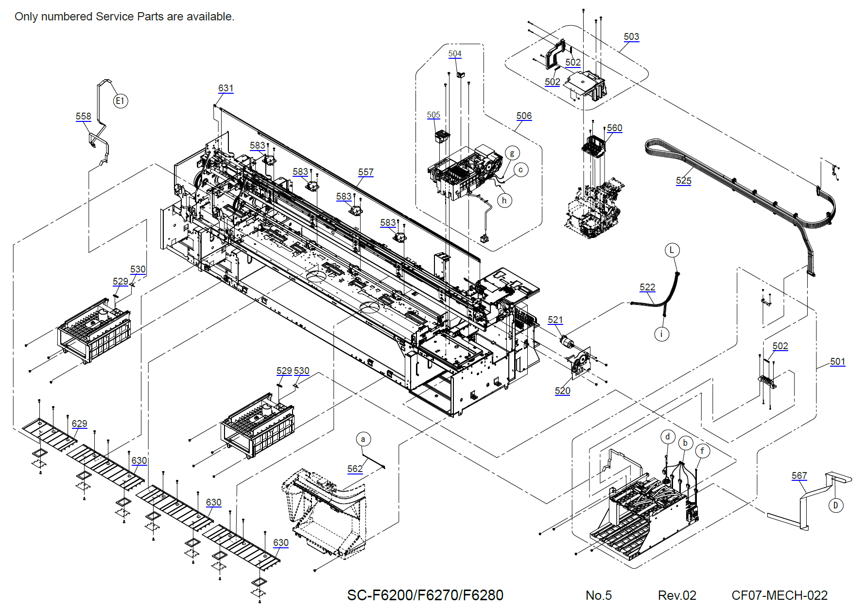 Epson Surecolor F6200 F6270 Parts Manual 5506