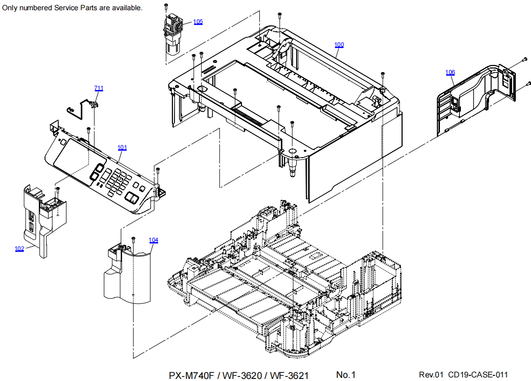 EPSON WF-3620 WF-3621 PX-M740F Parts Manual