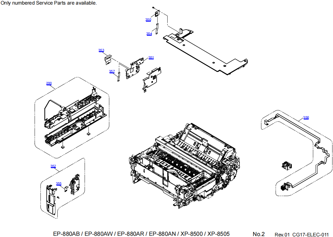 EPSON XP-8500 XP-8505 EP-880AB EP-880AW EP-880AR EP-880AN Parts Manual